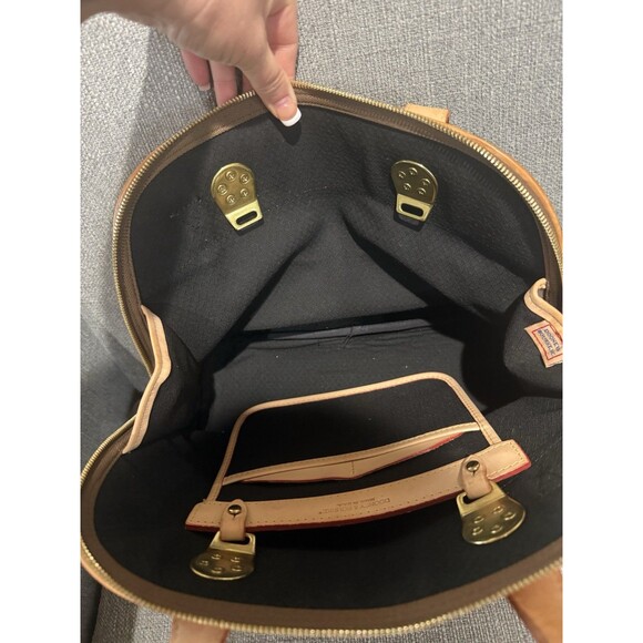 Dooney & Bourke Canvas/Leather Cabriolet Dome Satchel Bag  Taupe/Tan - Picture 15 of 16
